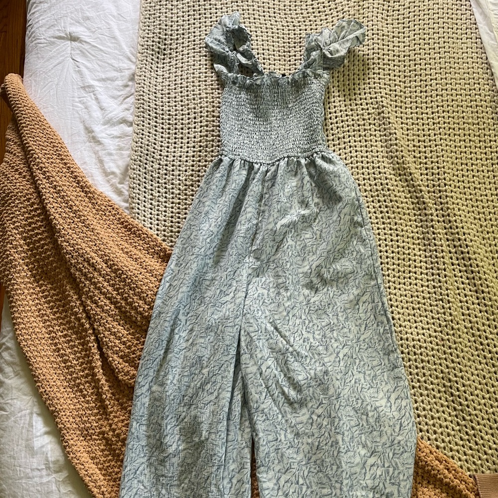 Jumpsuit with ruffle straps